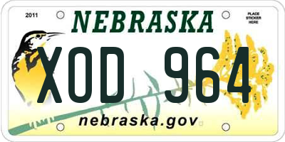 NE license plate XOD964