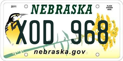 NE license plate XOD968