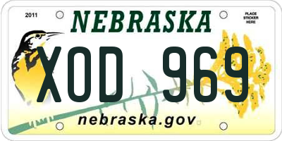 NE license plate XOD969