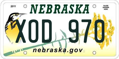 NE license plate XOD970
