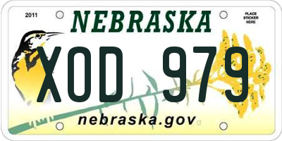 NE license plate XOD979