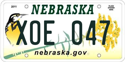 NE license plate XOE047