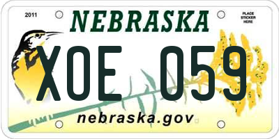 NE license plate XOE059