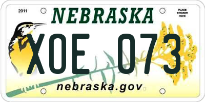 NE license plate XOE073