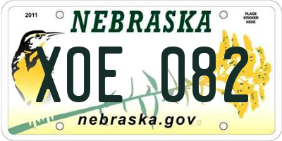 NE license plate XOE082