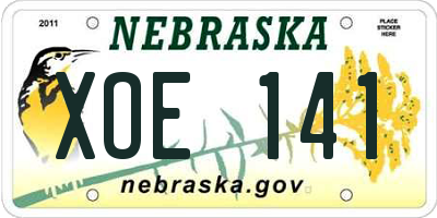 NE license plate XOE141
