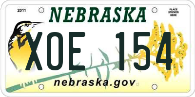 NE license plate XOE154