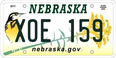 NE license plate XOE159