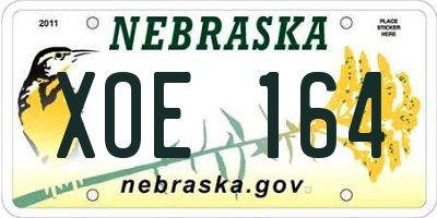 NE license plate XOE164