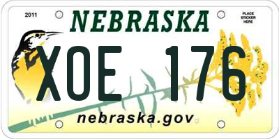 NE license plate XOE176