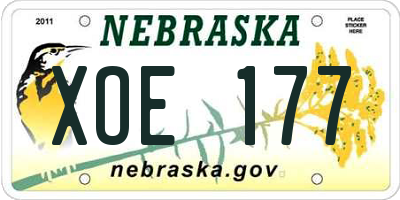 NE license plate XOE177