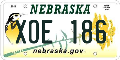NE license plate XOE186