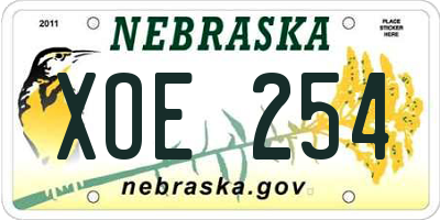 NE license plate XOE254