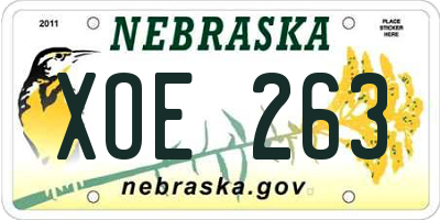 NE license plate XOE263