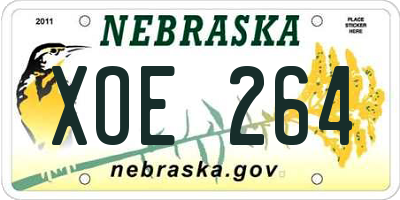 NE license plate XOE264