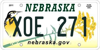 NE license plate XOE271