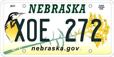 NE license plate XOE272