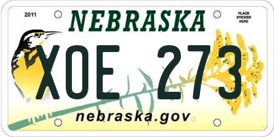 NE license plate XOE273