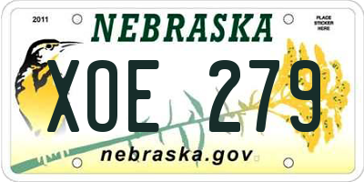 NE license plate XOE279