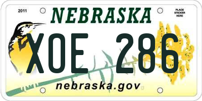 NE license plate XOE286