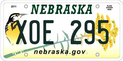 NE license plate XOE295