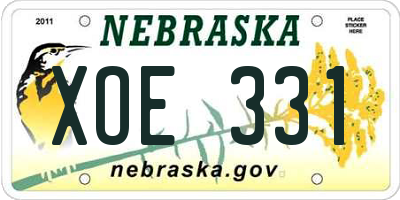 NE license plate XOE331