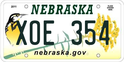 NE license plate XOE354
