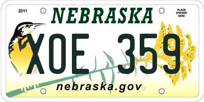 NE license plate XOE359