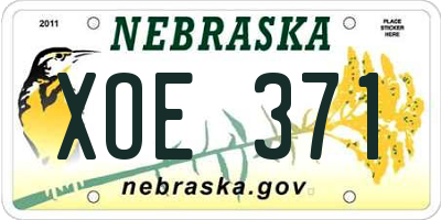 NE license plate XOE371