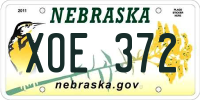 NE license plate XOE372