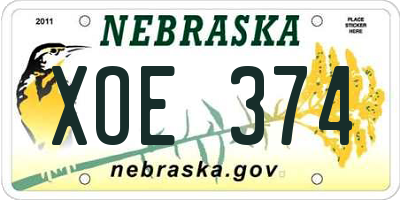NE license plate XOE374