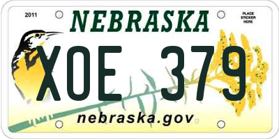 NE license plate XOE379