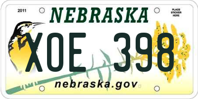 NE license plate XOE398
