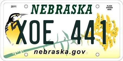 NE license plate XOE441