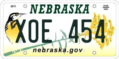 NE license plate XOE454