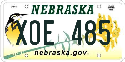 NE license plate XOE485