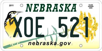 NE license plate XOE521