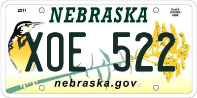 NE license plate XOE522