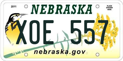 NE license plate XOE557