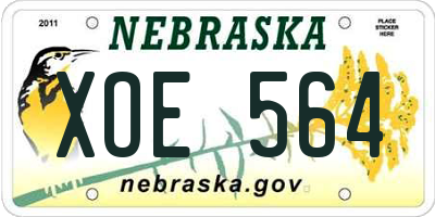 NE license plate XOE564