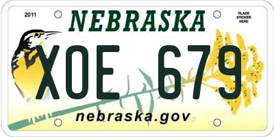 NE license plate XOE679