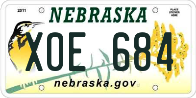 NE license plate XOE684