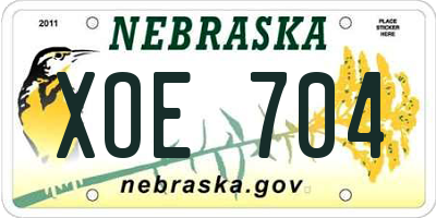NE license plate XOE704
