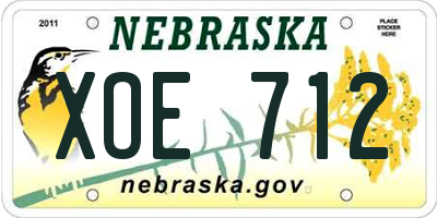 NE license plate XOE712