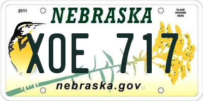NE license plate XOE717