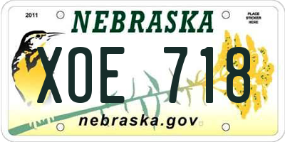 NE license plate XOE718