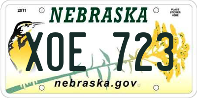 NE license plate XOE723