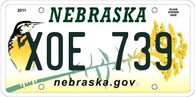 NE license plate XOE739