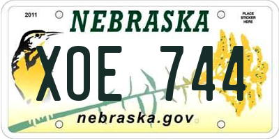 NE license plate XOE744