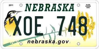 NE license plate XOE748